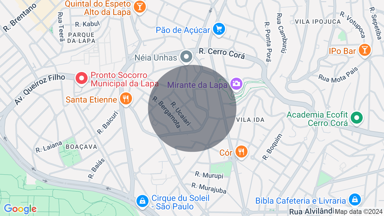 Mapa da localização — Alto de Pinheiros, São Paulo