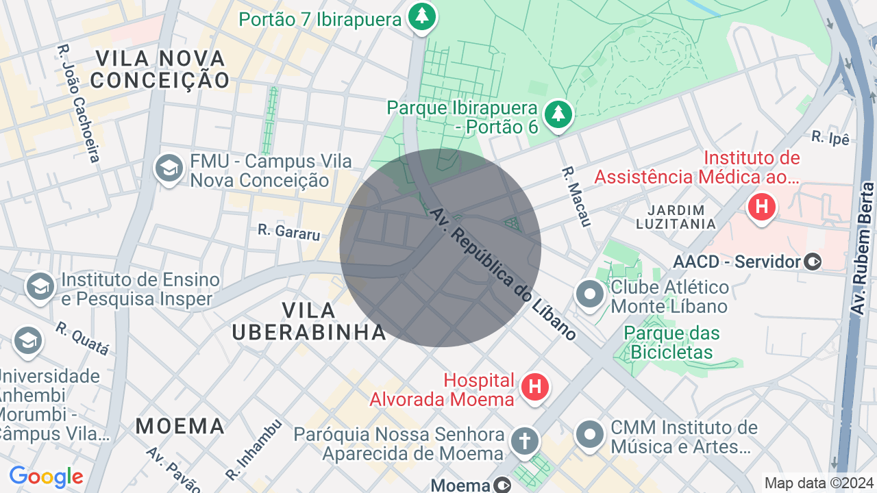 Mapa da localização — Moema, São Paulo