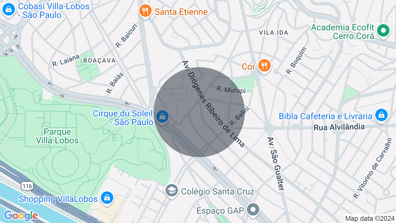 Mapa da localização — Alto de Pinheiros, São Paulo
