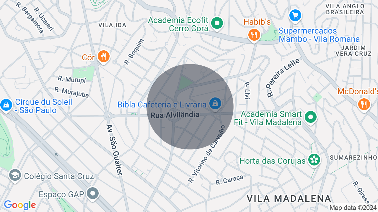 Mapa da localização — Vila Madalena, São Paulo