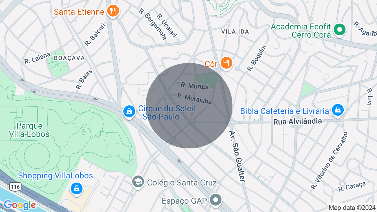Mapa da localização — Alto de Pinheiros, São Paulo