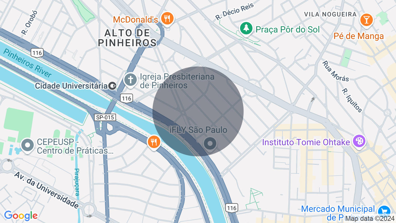 Mapa da localização — Alto de Pinheiros, São Paulo