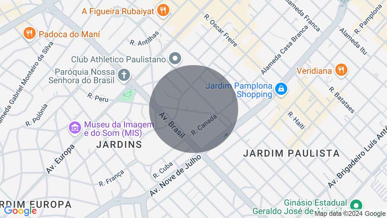 Mapa da localização — Jardim América, São Paulo