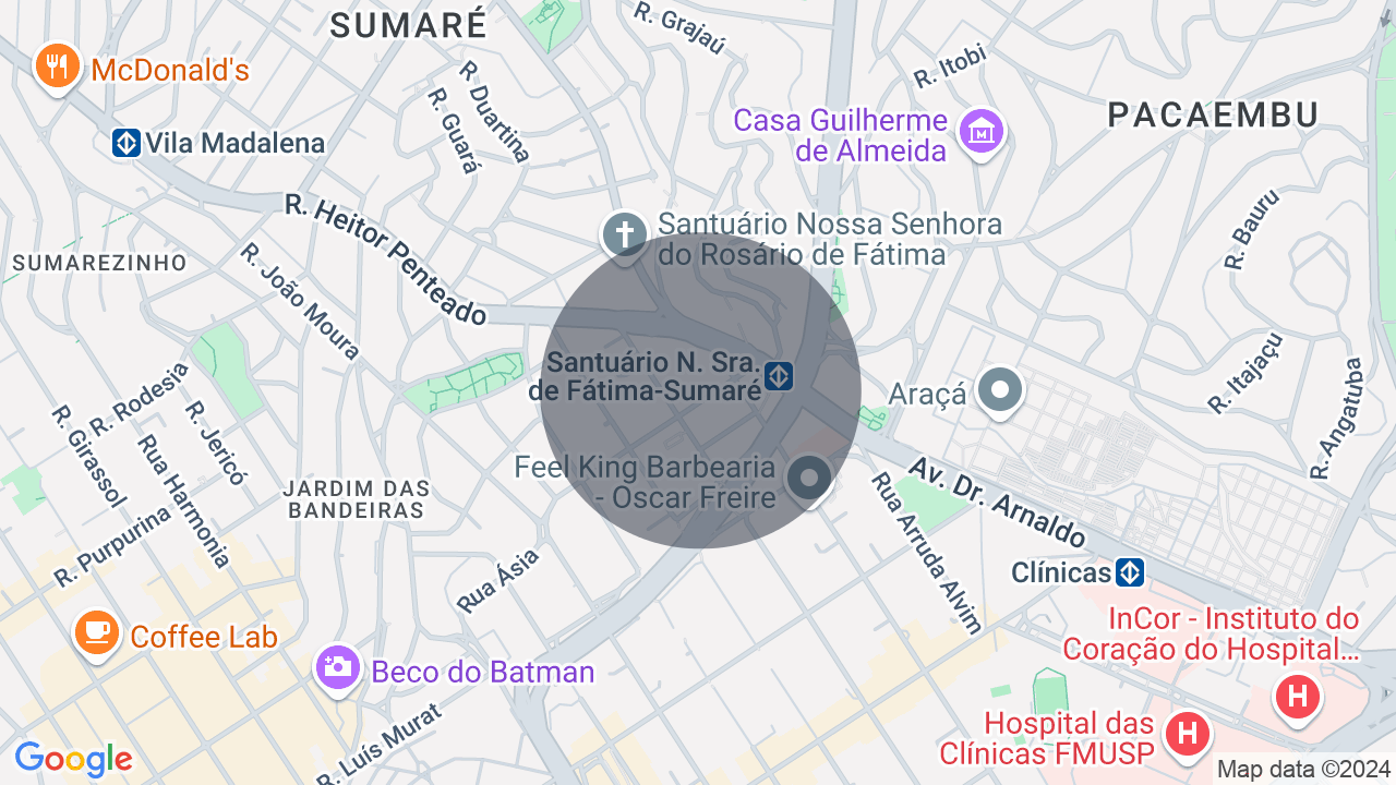 Mapa da localização — Pinheiros, São Paulo