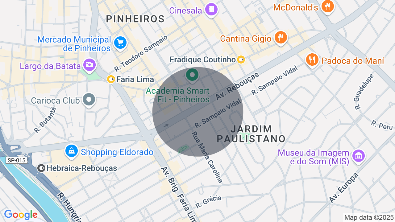 Mapa da localização — Pinheiros, São Paulo