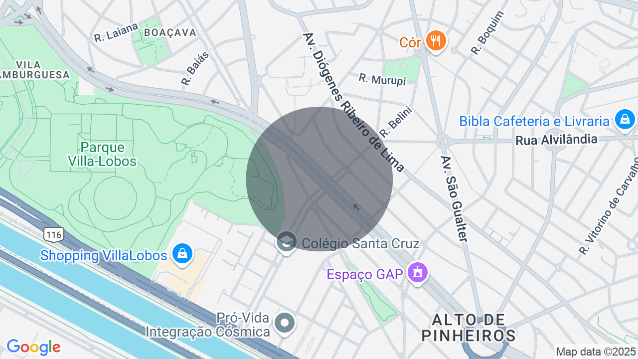 Mapa da localização — Alto de Pinheiros, São Paulo