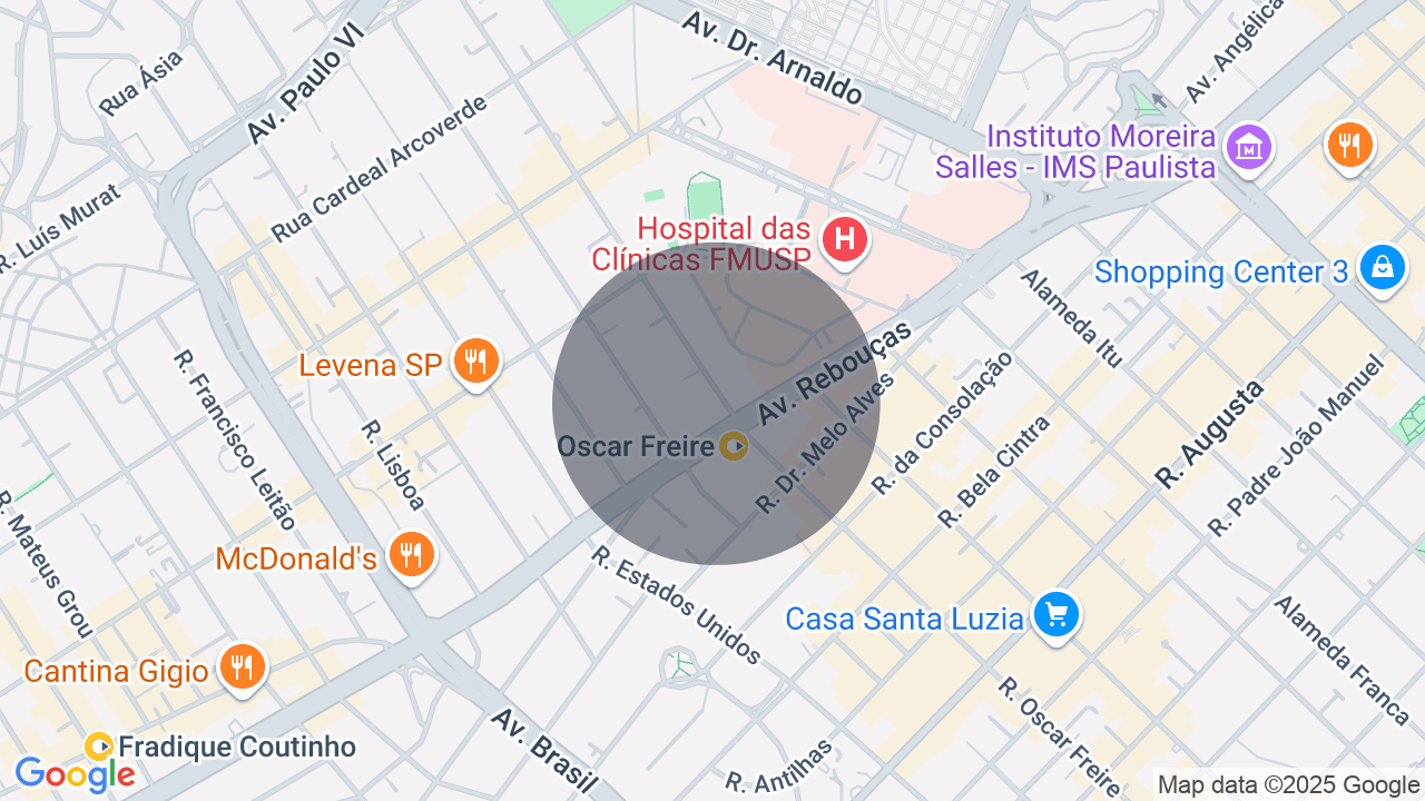 Mapa da localização — Pinheiros, São Paulo