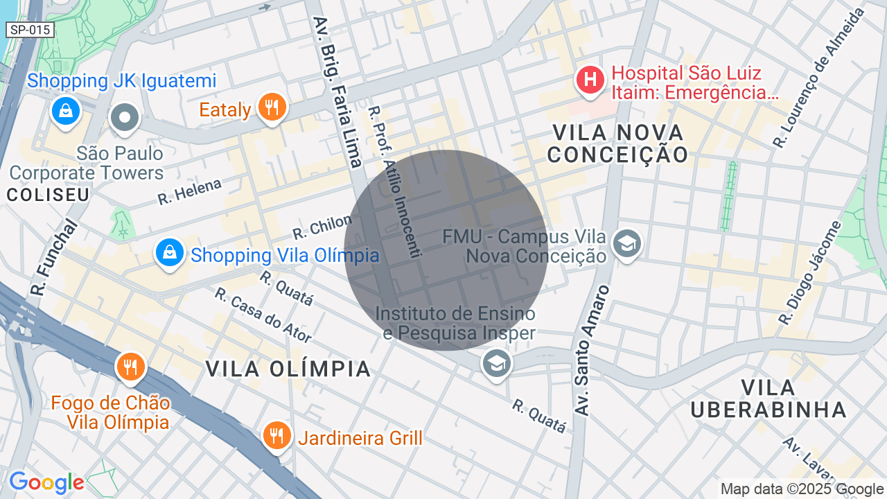 Cobertura com vista ampla no Itaim