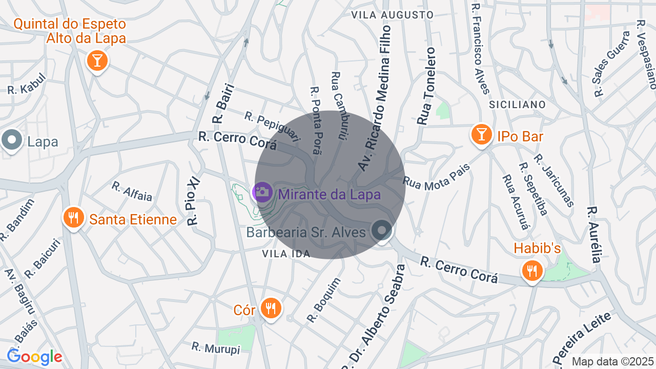 Mapa da localização — Alto de Pinheiros, São Paulo