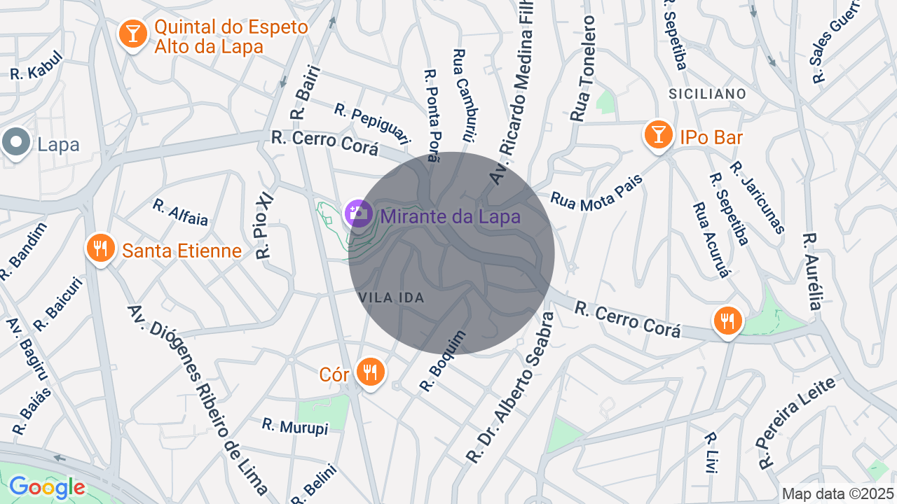 Mapa da localização — Vila Ida, São Paulo