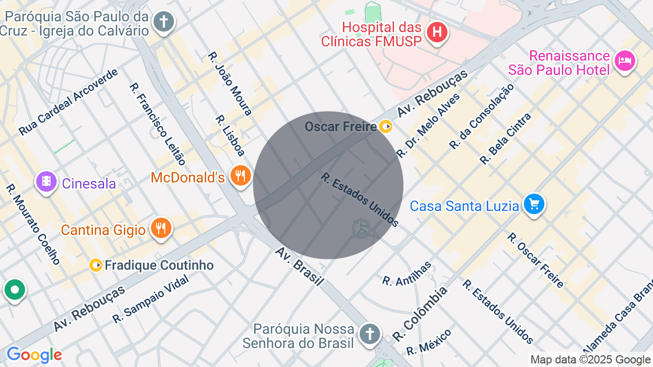 Mapa da localização — Jardim América, São Paulo