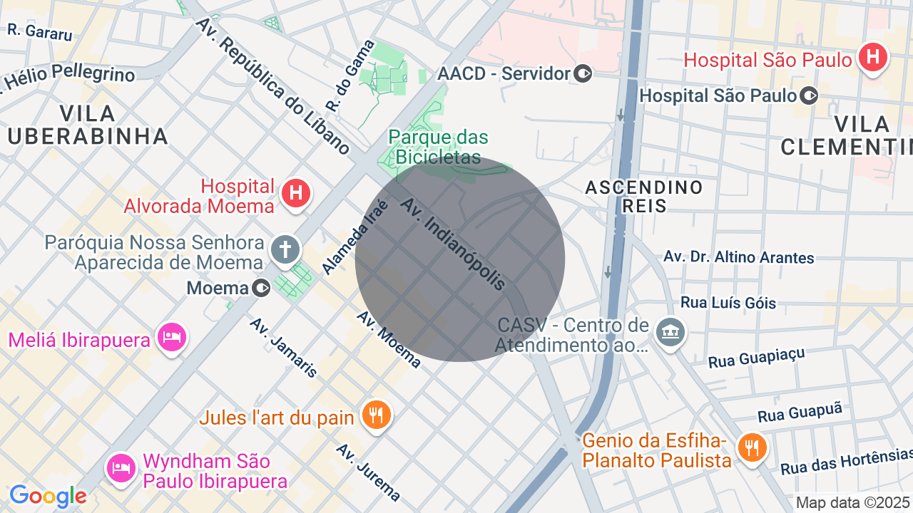 Mapa da localização — Moema, São Paulo