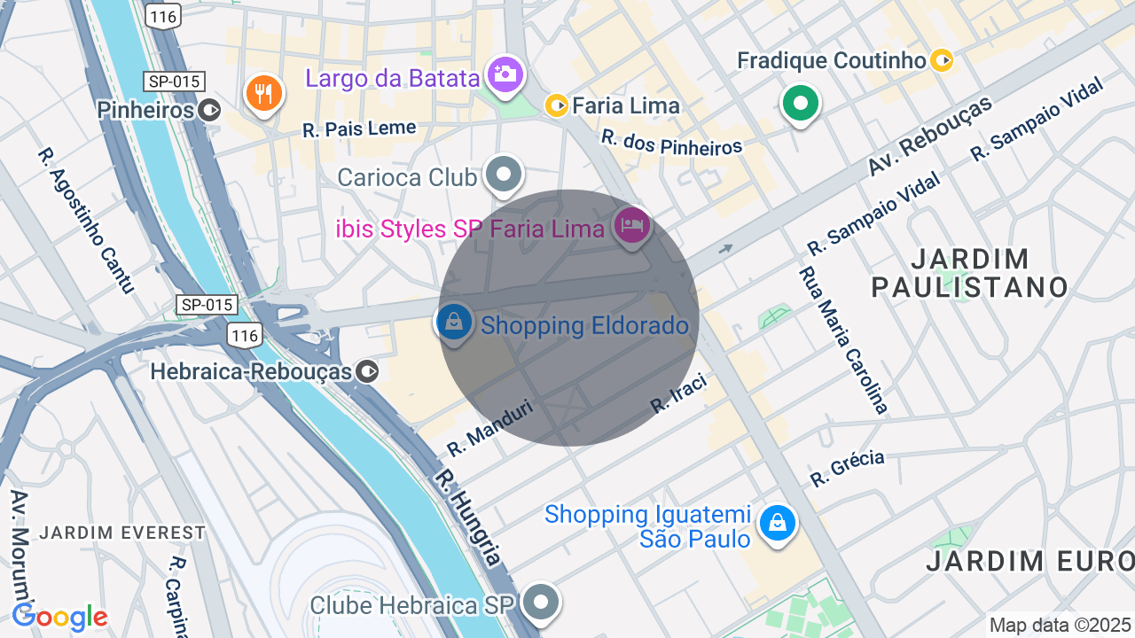 Mapa da localização — Pinheiros, São Paulo