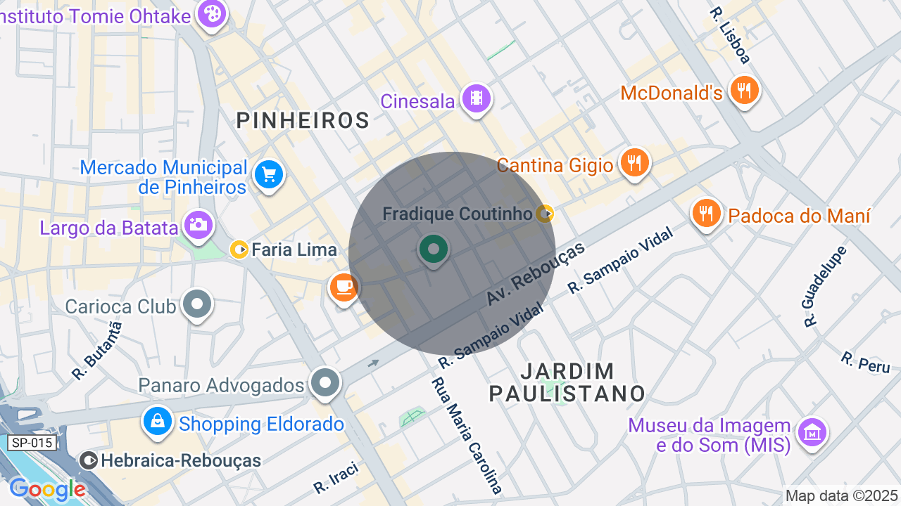 Mapa da localização — Pinheiros, São Paulo