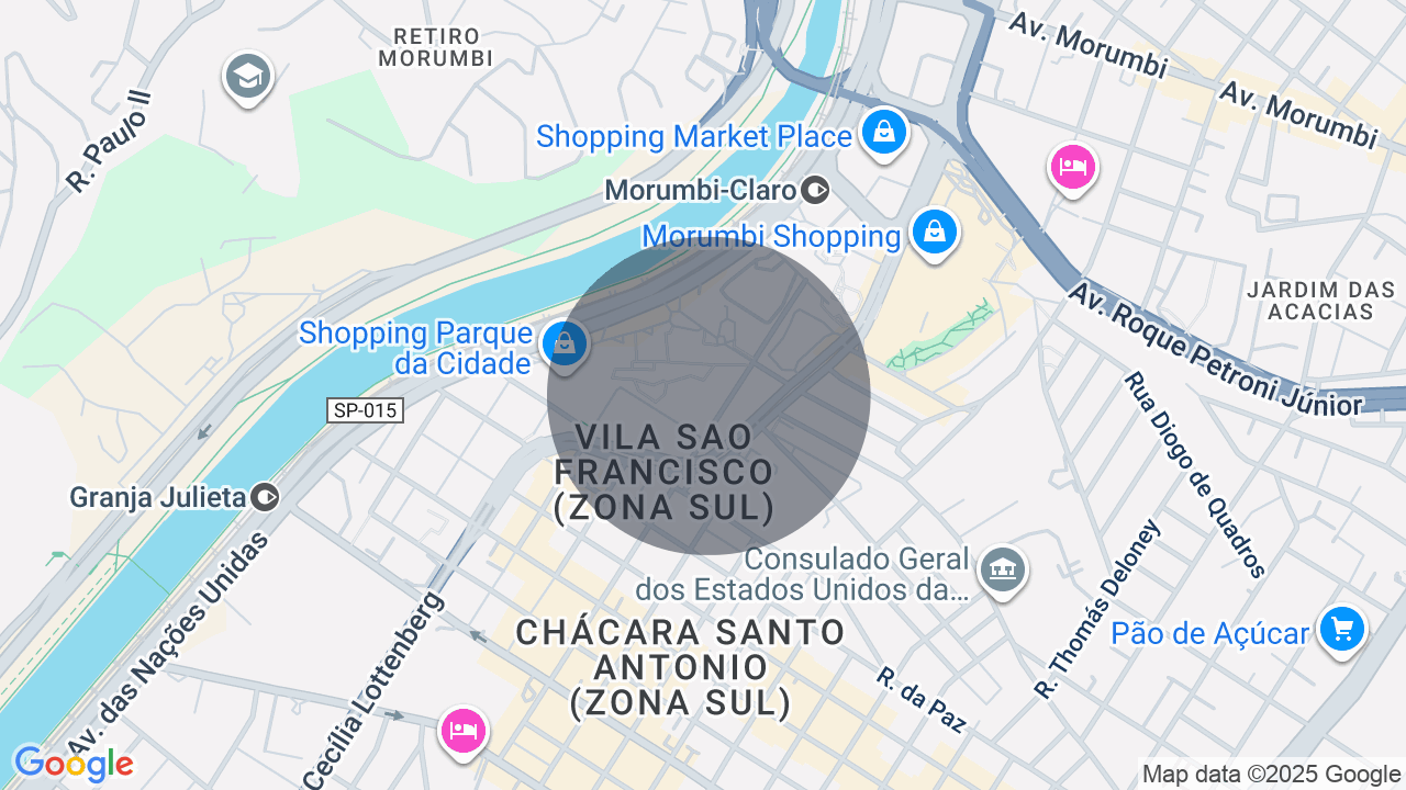 Mapa da localização — Chácara Santo Antônio Zona Sul, São Paulo