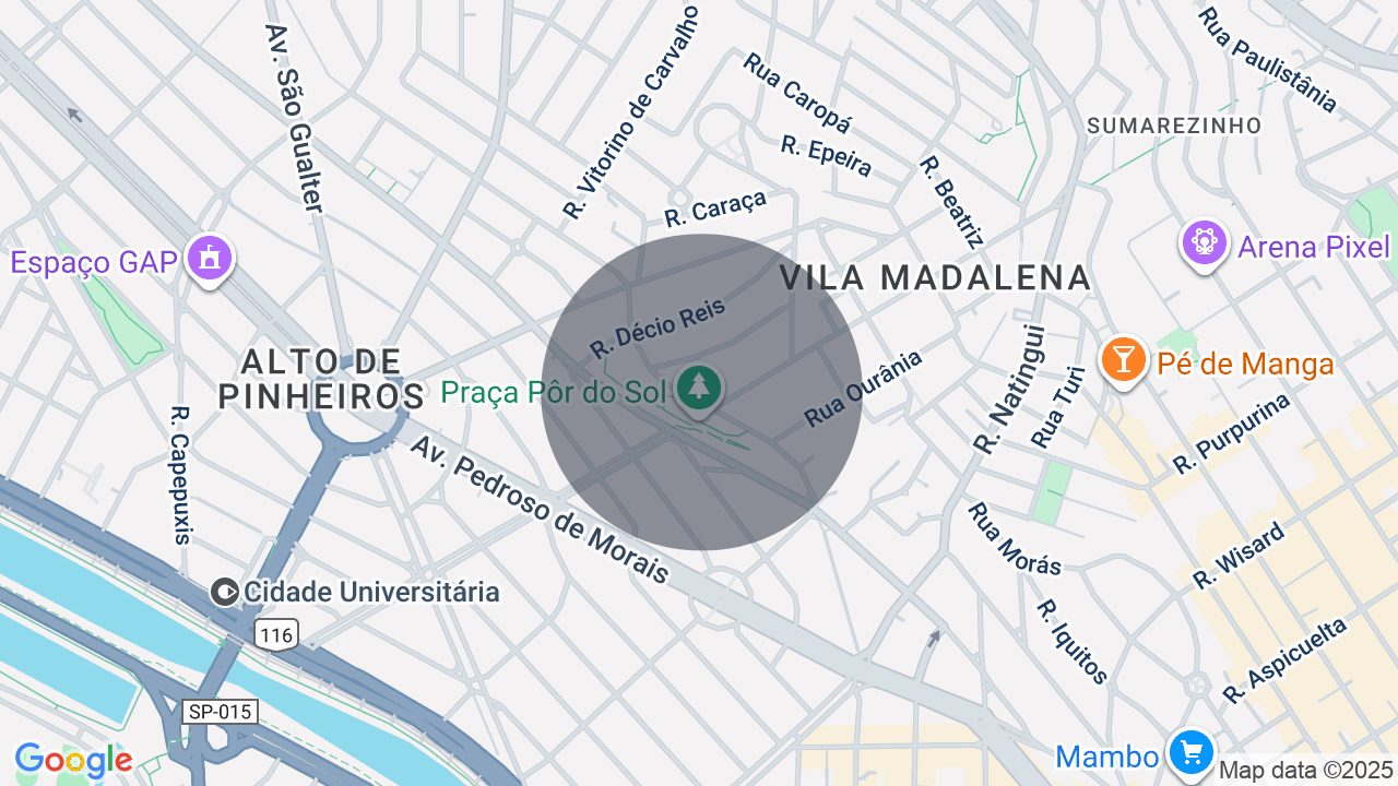 Mapa da localização — Alto de Pinheiros, São Paulo