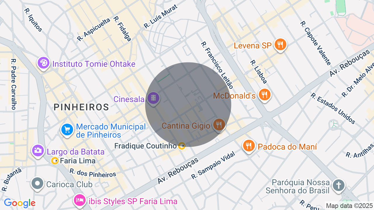 Mapa da localização — Pinheiros, São Paulo