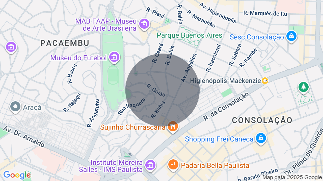 Mapa da localização — Higienópolis, São Paulo