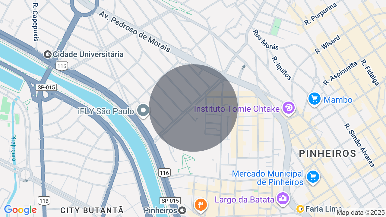 Mapa da localização — Alto de Pinheiros, São Paulo