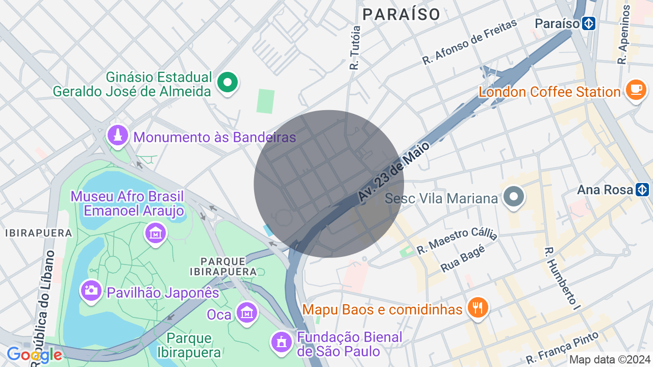 Mapa da localização — Parque Ibirapuera, São Paulo