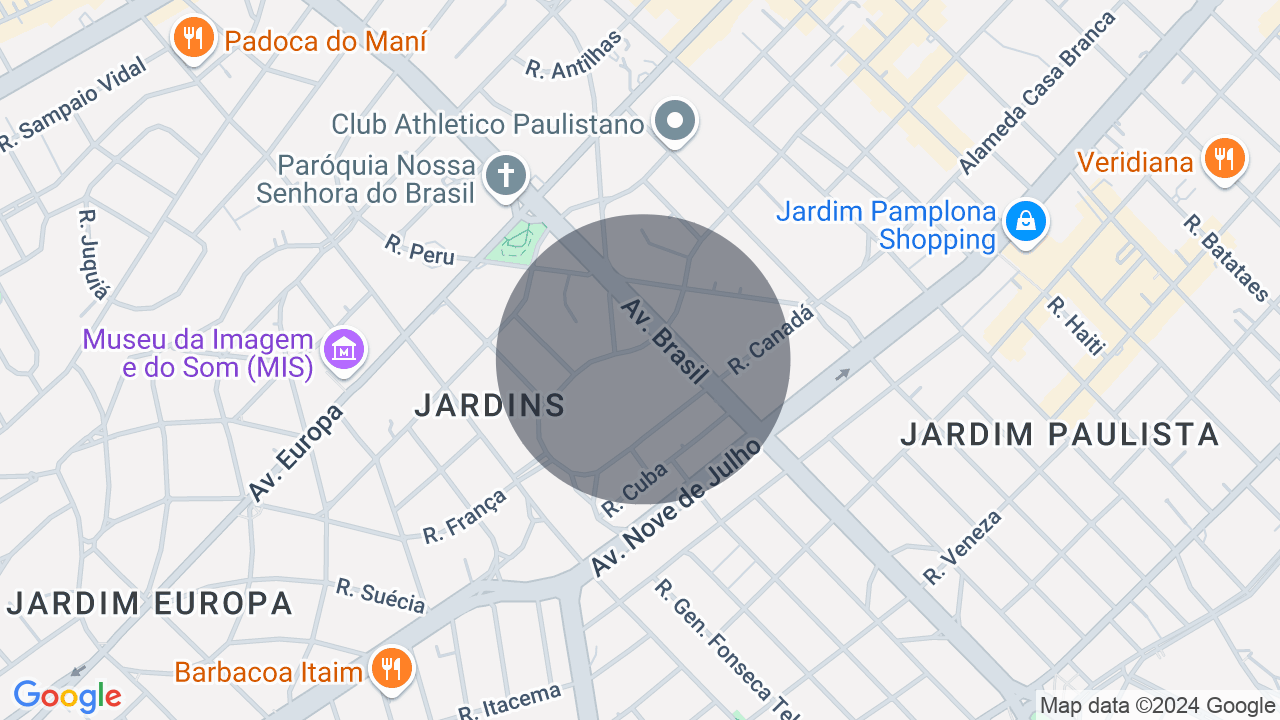 Mapa da localização — Jardim América, São Paulo