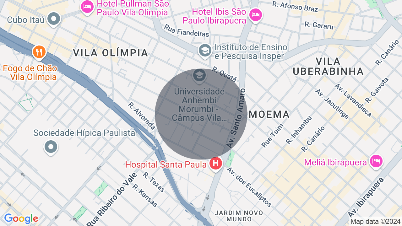 Mapa da localização — Vila Olímpia, São Paulo