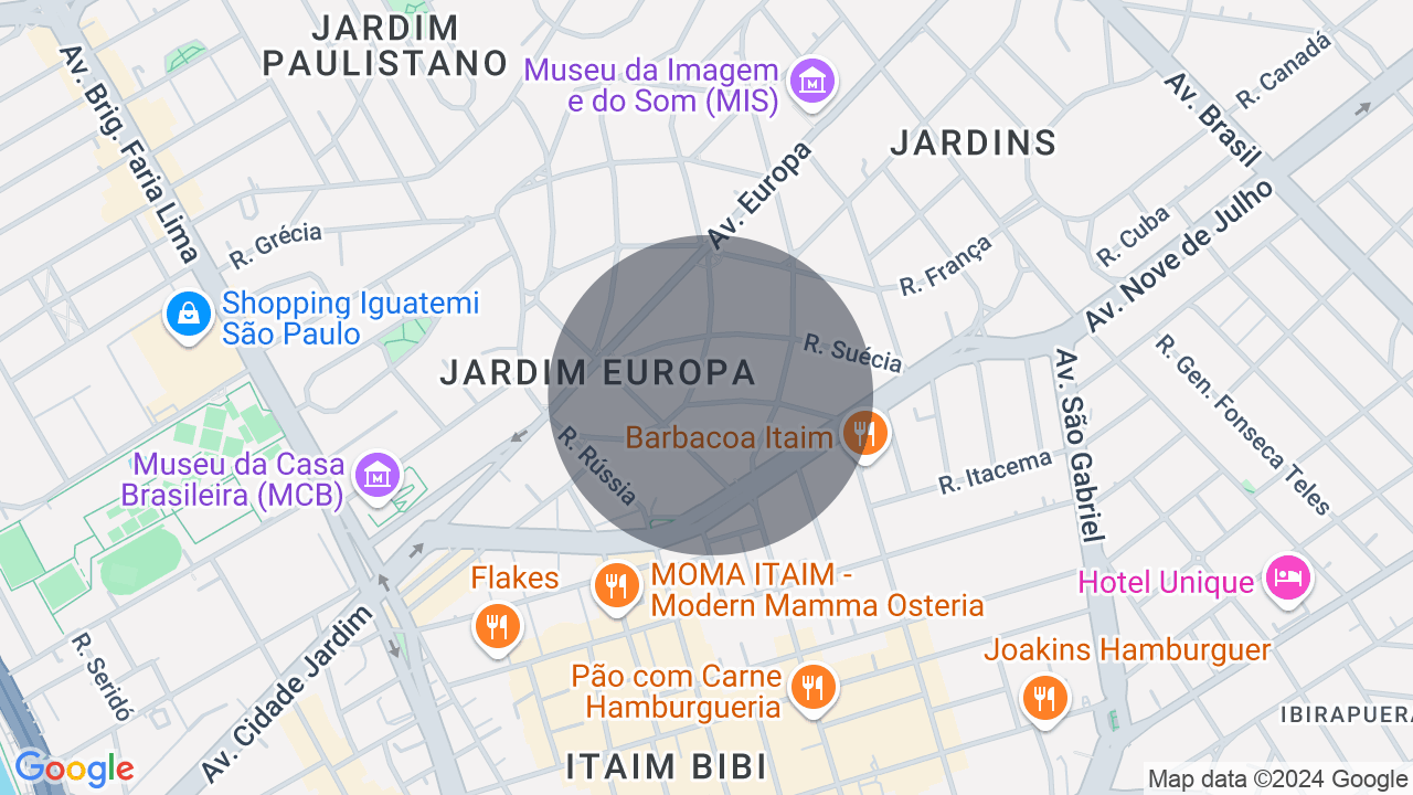 Mapa da localização — Jardim Europa, São Paulo