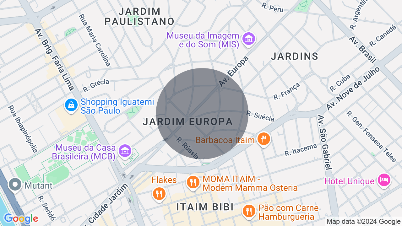 Mapa da localização — Jardim Europa, São Paulo