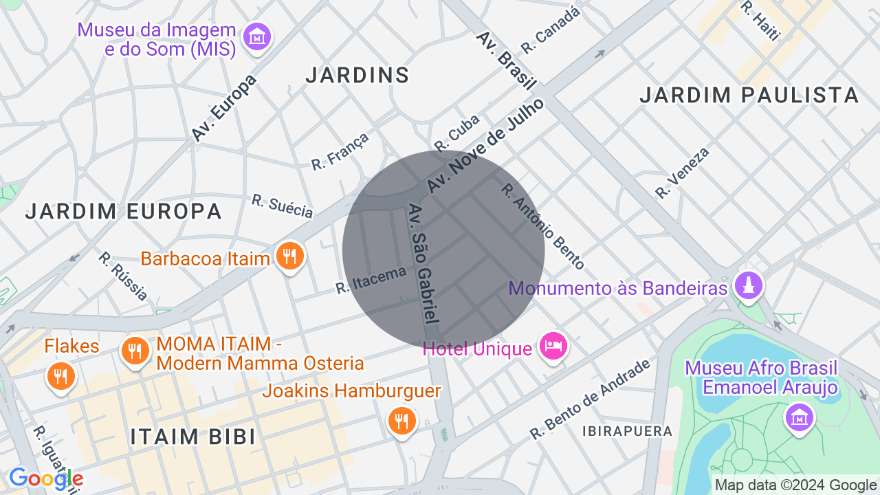 Mapa da localização — Jardins, São Paulo